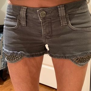 Frankie B low rise studded detailing shorts